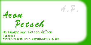 aron petsch business card